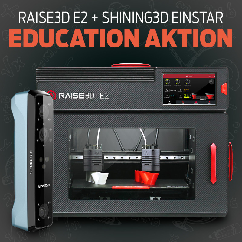 RAIS3D E2 MEHRZWECK-3D-DRUCKER + SHINING3D EINSTAR SCANNER